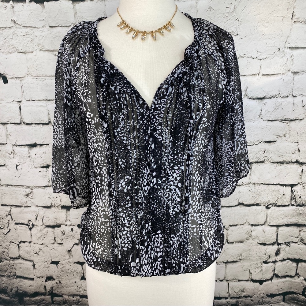 Express Black Animal Print Top Size Small